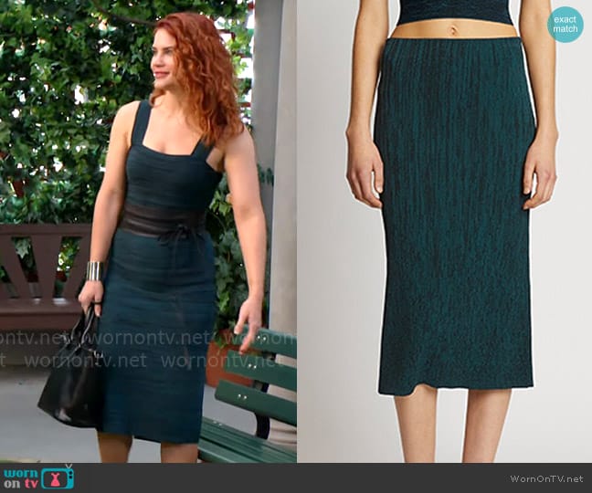 Proenza Schouler White Label Melange Knit Midi Skirt worn by Sally Spectra (Courtney Hope) on The Young and the Restless