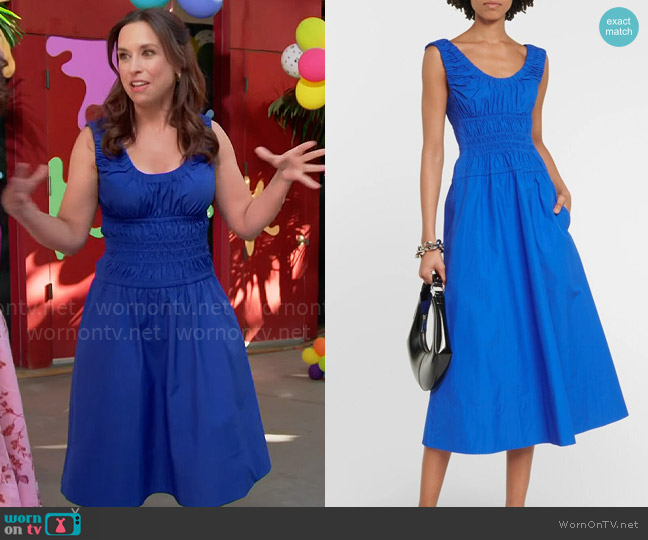 Proenza Schouler White Label Cotton Poplin Dress worn by Lacey Chabert on Celebrations with Lacey Chabert