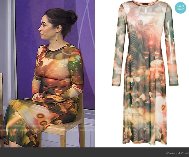 Puppets and Puppets Chow mesh midi dress worn by Cristin Milioti on Today