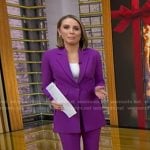 Elizabeth’s purple side slit blazer on Good Morning America