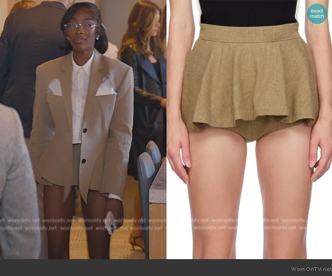 PushButton Beige Skort worn by Chelsea Lazkani on Selling Sunset