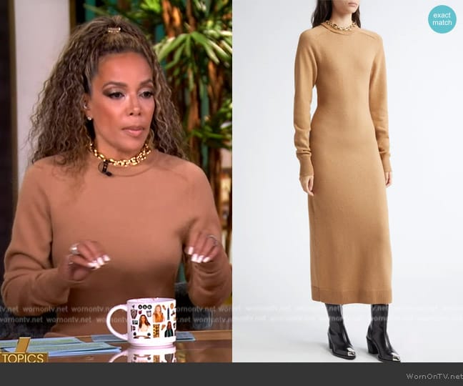 Rabanne Long Sleeve Wool & Cashmere Sweater Dress worn by Sunny Hostin on The View