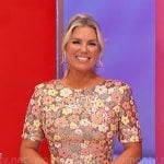 Rachel’s floral sequin short sleeve dress on The Price is Right