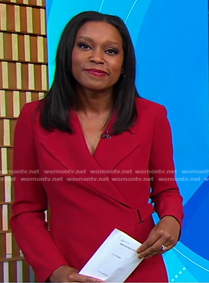 Rachel's red wrap blazer dress on Good Morning America