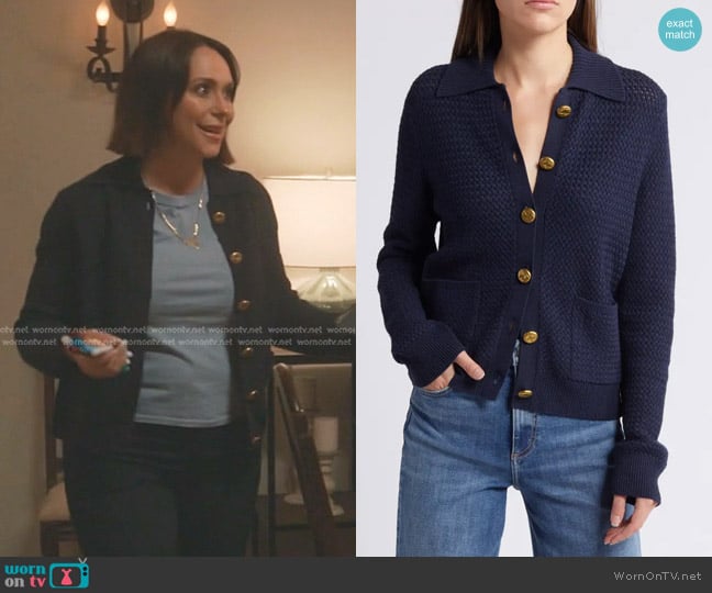 Rag & Bone Jax Cardigan in Salute worn by Maddie Kendall (Jennifer Love Hewitt) on 9-1-1