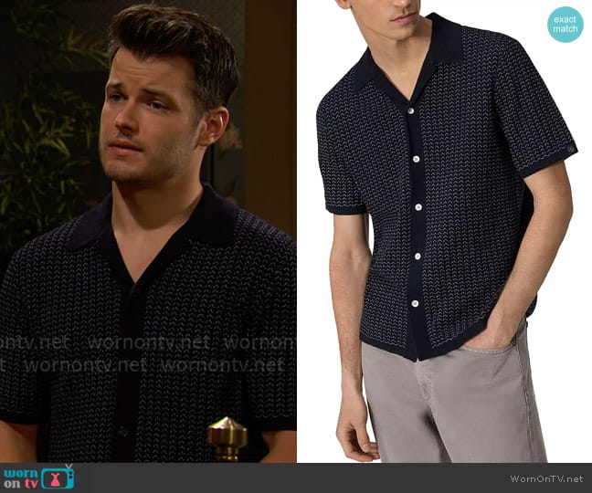 Rag and Bone Avery Jacquard Shirt worn by Kyle Abbott (Michael Mealor) on The Young and the Restless