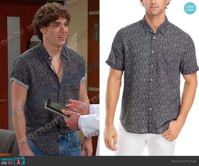 Rails Carson Short Sleeve Shirt worn by Aaron Greene (Louis Tomeo) on Days of our Lives