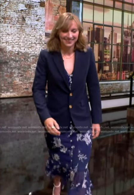 Katie Ledecky’s blue floral print dress on The View