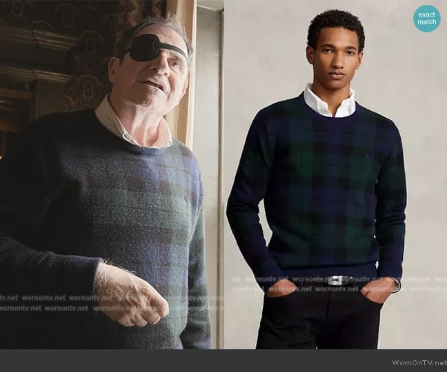 Ralph Lauren Plaid Washable Wool Sweater worn by Joe (Richard Kind) on Only Murders in the Building