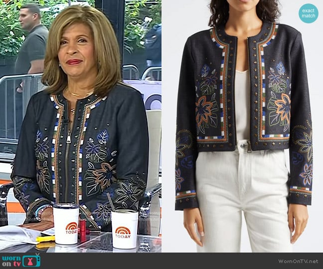 Ramy Brook Mav Jacket in Dark Indigo worn by Hoda Kotb on Today