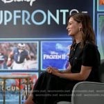 Rebecca’s black studded sandals on Good Morning America