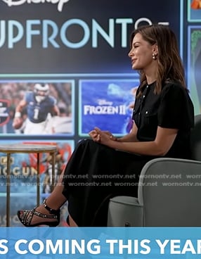 Rebecca's black studded sandals on Good Morning America