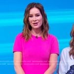 Rebecca’s pink short sleeve sheath dress on Good Morning America