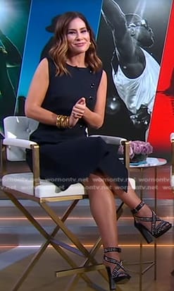 Rebecca’s black studded sandals on Good Morning America