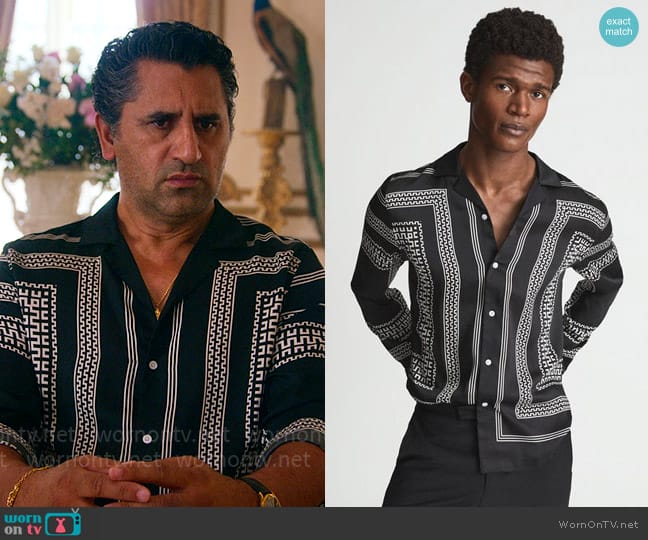 Reiss Tex Aztec Casual Shirt worn by Poseidon (Cliff Curtis) on Kaos