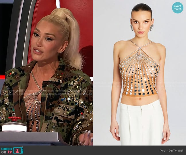 Retrofete Sabel Embellished Top worn by Gwen Stefani on The Voice