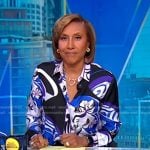 Robin’s blue printed blouse on Good Morning America