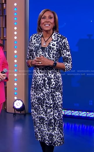 Robin’s leopard print wrap dress on Good Morning America