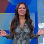 Rocsi Diaz’s green plaid shirtdress on Good Morning America