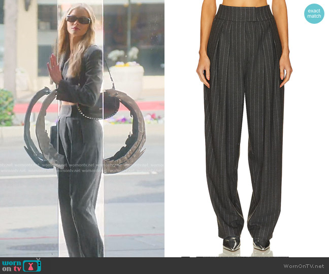 Ronny Kobo Darine Pant in Charcoal worn by Alanna Gold on Selling Sunset