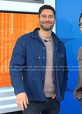 Ryan Eggold’s denim shirt jacket on Today