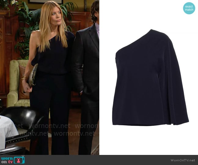 Sachin + Babi Morgan Top in Midnight worn by Phyllis Summers (Michelle Stafford) on The Young and the Restless