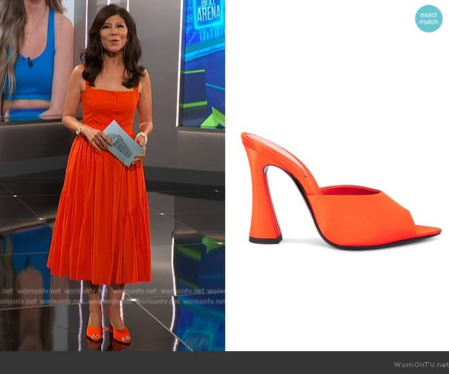 Julie’s red mules on Big Brother