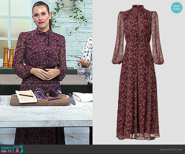 Saloni Jacqui-B Dress in Akina Wine worn by Elena Besser on Today