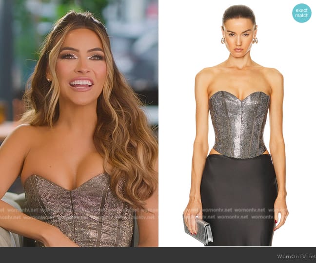 Santa Brands Stones Corset Top worn by Chrishell Stause on Selling Sunset