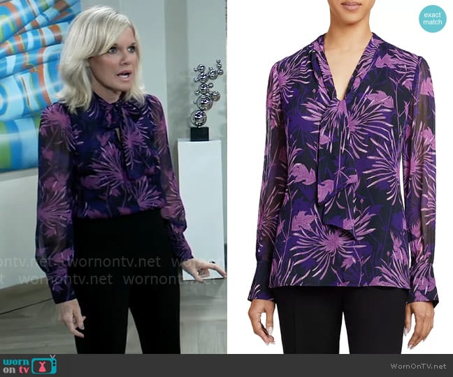 Santorelli Tie Neck Top worn by Ava Jerome (Maura West) on General Hospital