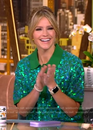 Sara’s green sequin polo on The View