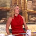 Sara’s red cowl neck dress on The View