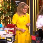 Sara’s yellow button front tweed dress on The View