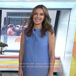 Sarah Eggenberger’s blue sleeveless dress on Today