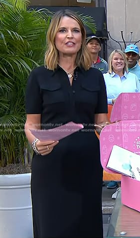 Savannah's black utility polo midi dress on Today