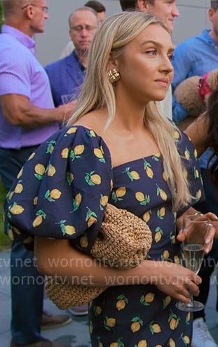 Savannah's lemon print dress on Owning Manhattan