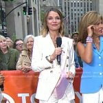 Savannah’s ivory check blazer and pant suit on Today