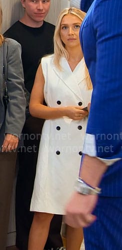 Savannah's white trench dress on Owning Manhattan