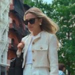 Savannah’s cream tweed crop jacket on Owning Manhattan