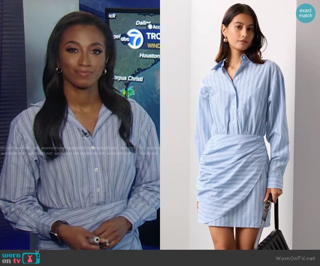 Scotch & Soda Mini Poplin Wrap Dress worn by Brittany Bell on Good Morning America