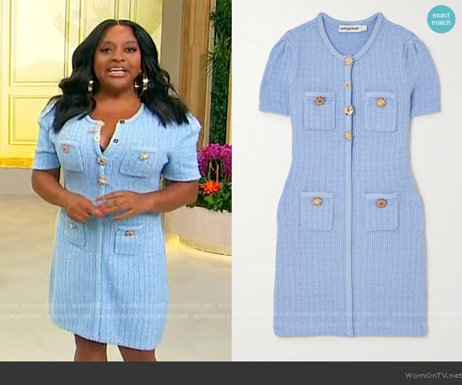 Self Portrait Beaded Button Knit Dress worn by Sherri Shepherd on Sherri