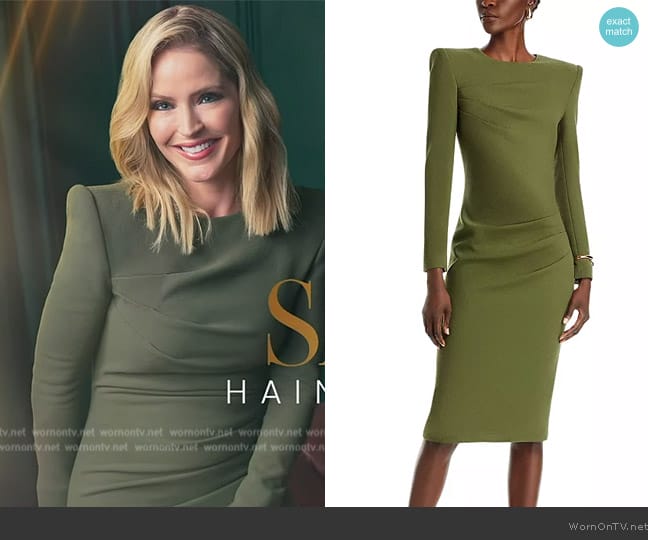 Sergio Hudson Side Pleated Dress worn by Sara Haines on The View