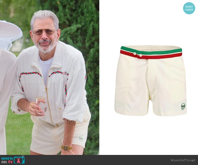 WornOnTV Zeus s white track jacket and shorts on Kaos Jeff Goldblum Clothes and Wardrobe from TV