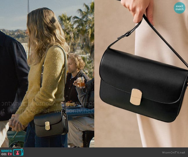 Sezane Milo Classic Bag in Smooth Black worn by Joanne (Kristen Bell) on Nobody Wants This