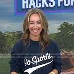 Shannon Doherty’s navy Go Sports sweatshirt on Today