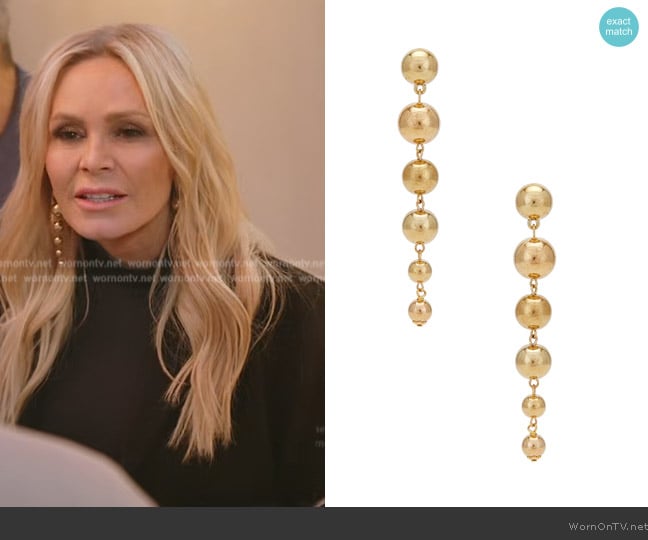 Shashi Fort Knox Drop Earrings worn by Tamra Judge on The Real Housewives of Orange County