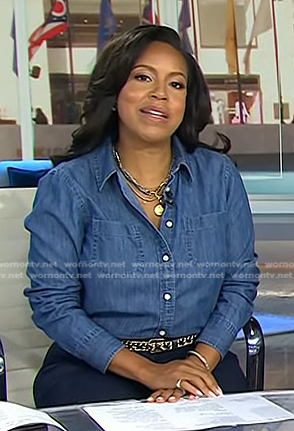 Sheinelle’s denim button down shirt on Today