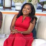 Sheinelle’s red split-neck midi dress on Today