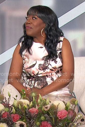 Sheryl's sleeveless floral dress on The Talk