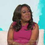 Sheryl’s pink knit peplum top on The Talk